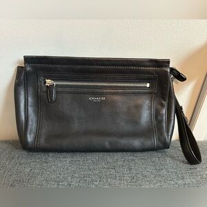 Coach Black Leather Clutch Bag